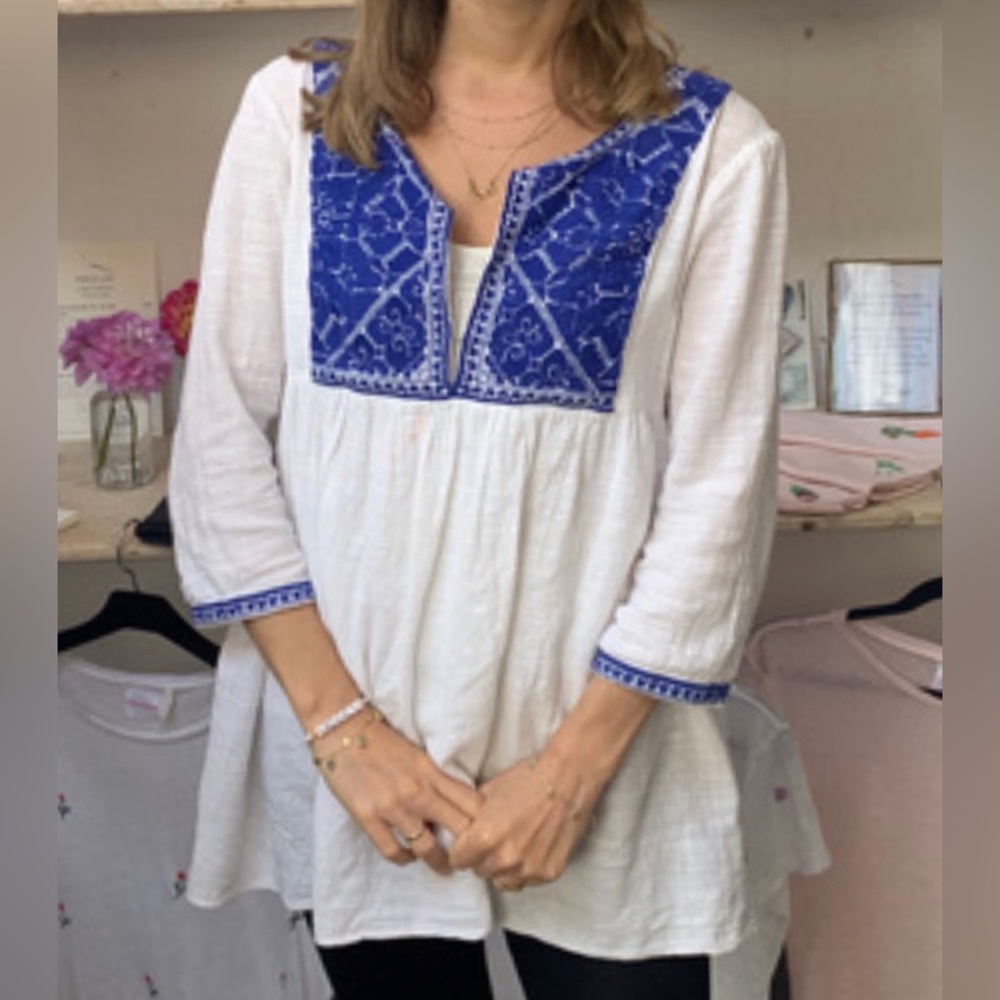 Zara embroidered blouse